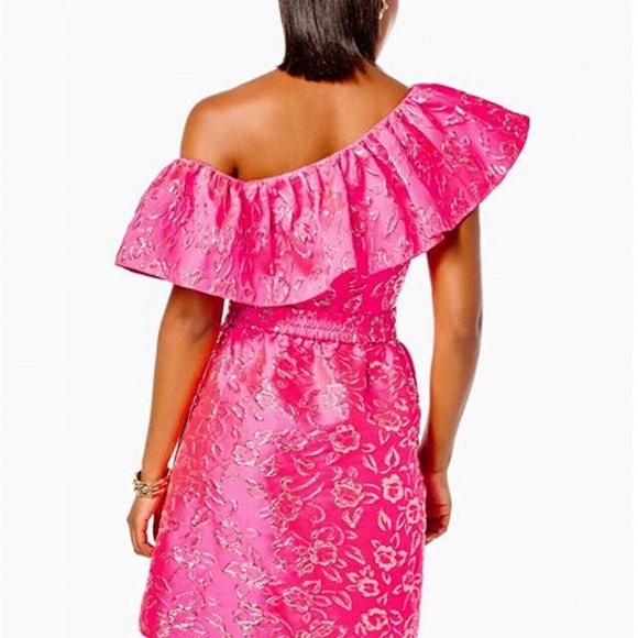 Lilly Pulitzer Shannje Dress Hot Pink and Gold size: 8 - Picture 2 of 9